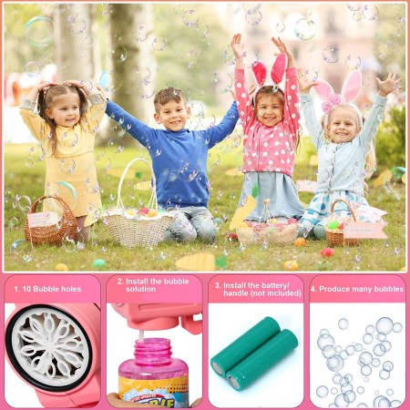 Pistola Spara Bolle di sapone giocattolo a batteria gadget per feste bambini 3+