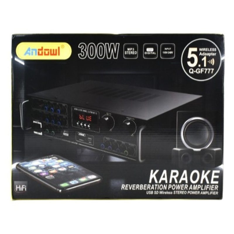 Hongu Amplificatore audio bluetooth stereo karaoke FM HI-FI USB AUX...