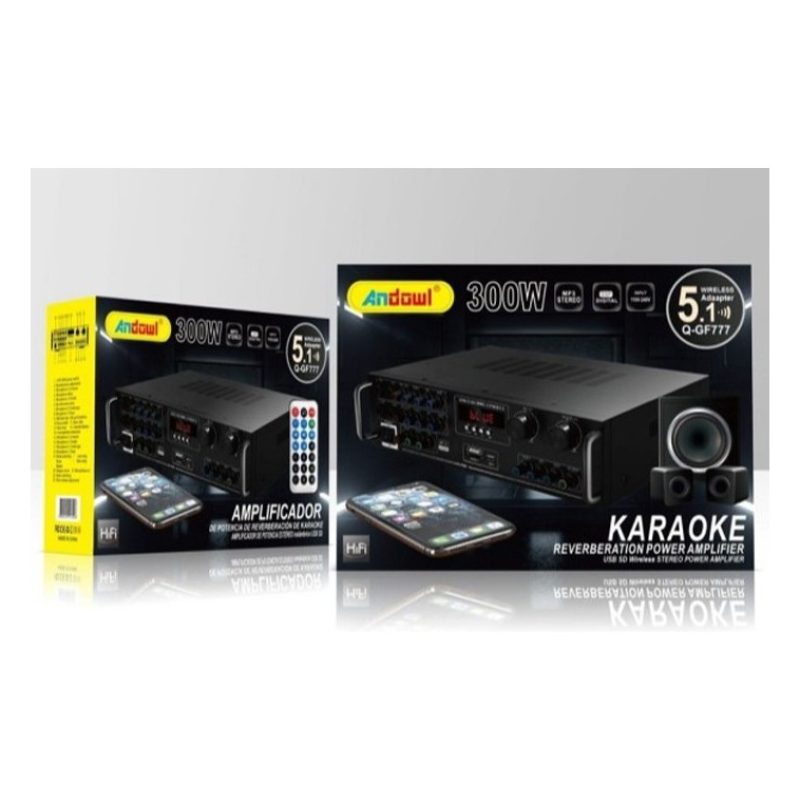 Hongu Amplificatore audio bluetooth stereo karaoke FM HI-FI USB AUX...