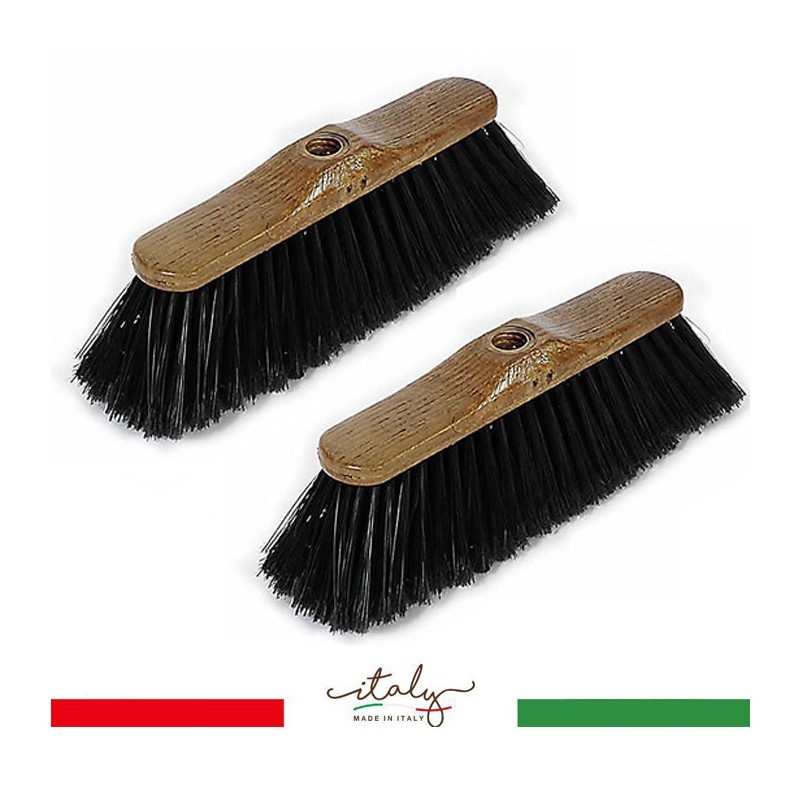 Scopa in setole rigide nera PVC verniciato per Pavimenti interni pulizia casa