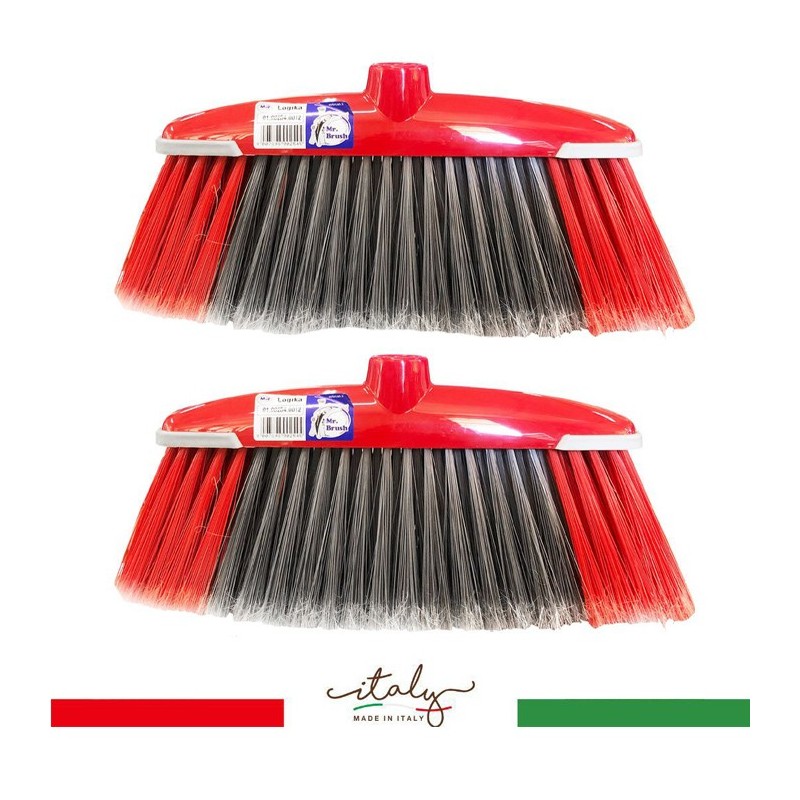 Scopa con paracolpi per Pavimenti interni pulizia casa 2 Pezzi Mrbrush Logika