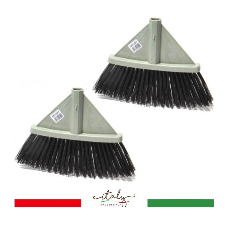 Scopa Alta 2PZ pulisci pavimenti cattura sporco setole rigide industriale casa