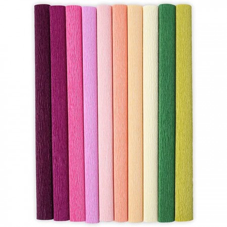 10 Rotoli Di Carta Crespa 30gr 50x250 cm colori assortiti fai da te Canson