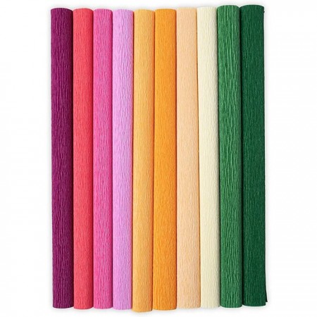 10 Rotoli Di Carta Crespa 30gr 50x250 cm colori assortiti fai da te Canson