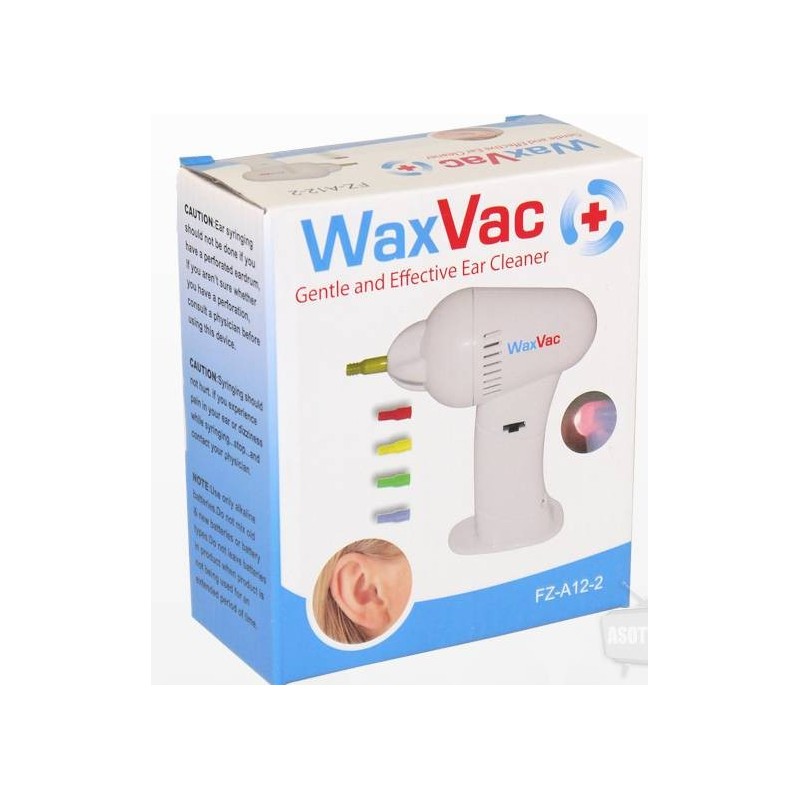 TOGLI CERUME WAXVAC WAX VAC PULITORE ASPIRATORE ELETTRICO PULIZIA ORECCHIO 