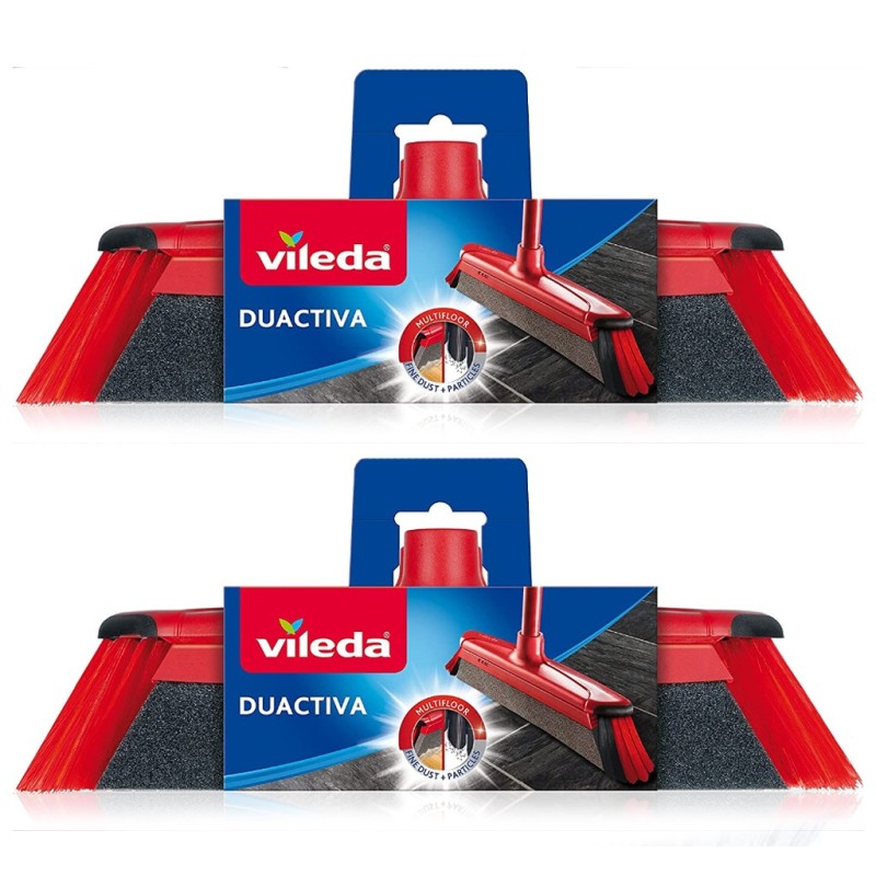 Vileda Scopa Duactiva 2 Pezzi da Interni Pulizie cattura Polvere Capelli sporco