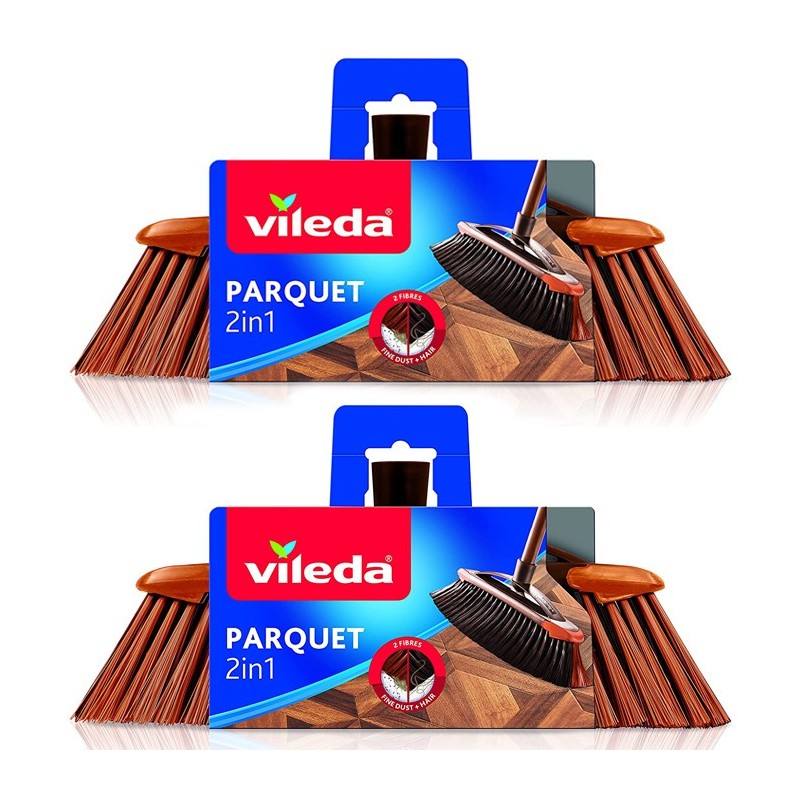 Vileda Scopa 2in1 Parquet 2 Pezzi Ricambio x pavimenti delicati pulizia interni
