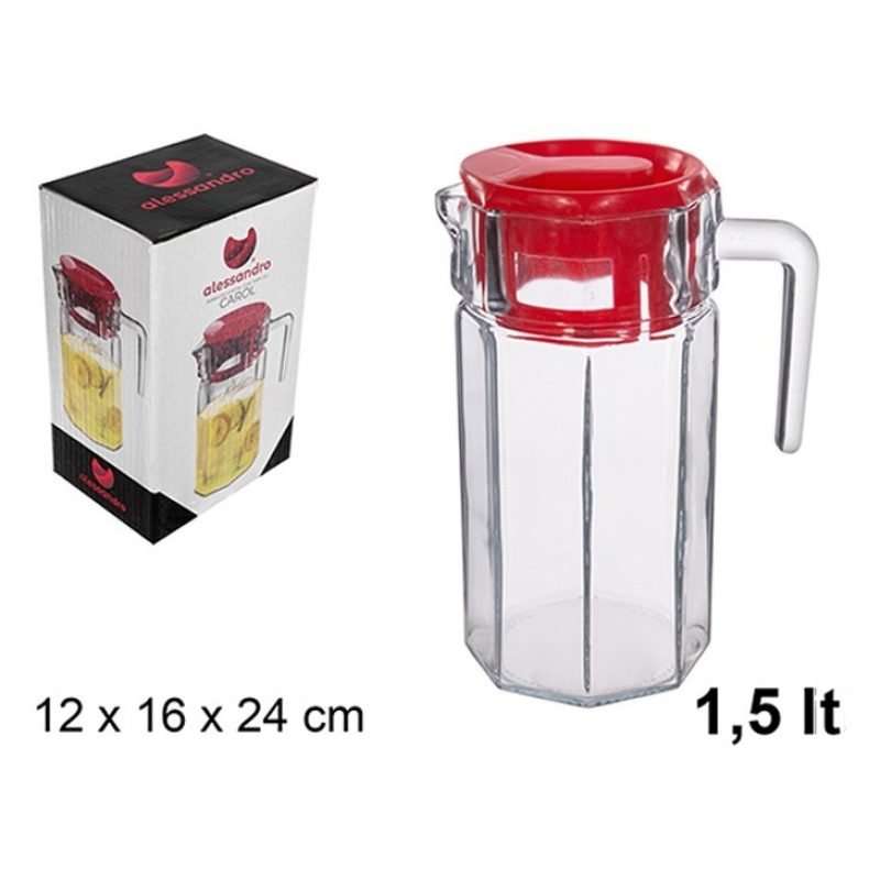 Casa y menaje Brocca Caraffa in vetro sangria con tappo 1,5 litri t...