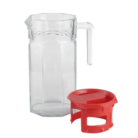 Brocca Caraffa in vetro sangria con tappo 1,5 litri trasparente per acqua vino