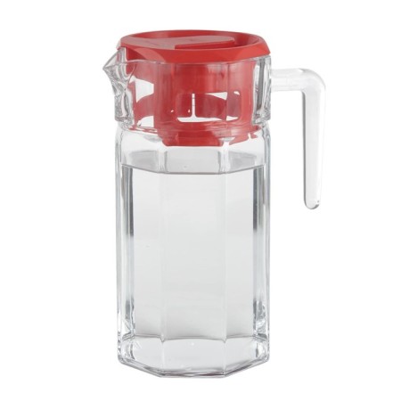 Brocca Caraffa in vetro sangria con tappo 1,5 litri trasparente per acqua vino