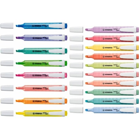 Stabilo Evidenziatore Swing Cool Desk Set 18 Colori Assortiti 8 Neon+10 Pastello