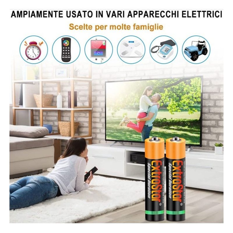 ExtraStar 72 Batterie batteria AAA Stilo 1,5V Pile pila cariche lun...