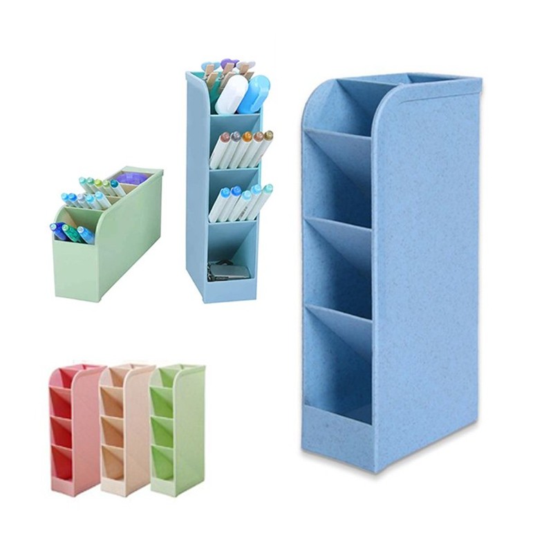 Portapenne oggetti organizer per ufficio 2PZ scrivania in Plastica 5 scomparti