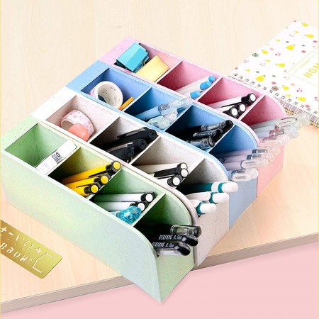 Portapenne oggetti organizer per ufficio 2PZ scrivania in Plastica 5 scomparti