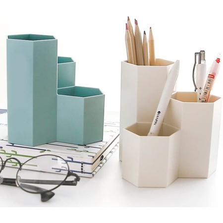 Portapenne oggetti organizer per scrivania in Plastica 3 scomparti ufficio casa