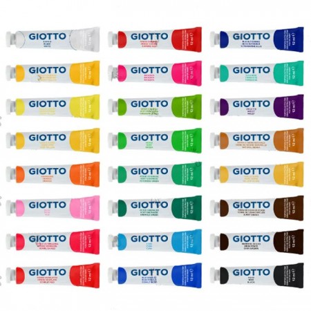 GIOTTO Tempere scuola scatola box da 144 pz pittura disegno 24 colori da 12ml