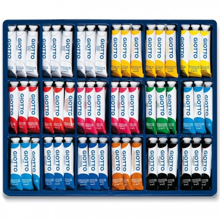 GIOTTO Tempere scuola scatola box da 108 pz pittura disegno 12 colori da 21ml