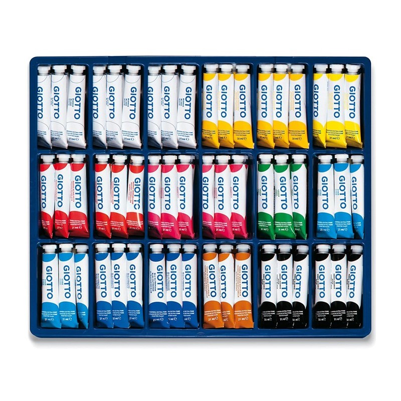 GIOTTO Tempere scuola scatola box da 108 pz pittura disegno 12 colori da 21ml