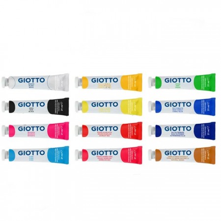 GIOTTO Tempere scuola scatola box da 108 pz pittura disegno 12 colori da 21ml
