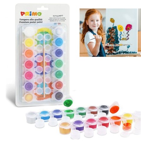 Kit set pittura disegno con tempere colorate 14 colori bambini Primo pittura