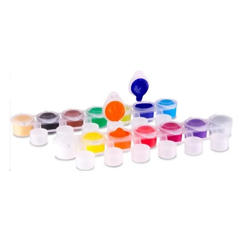 Primo Kit set pittura disegno con tempere colorate 14 colori bambin...