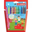 Pennarelli Stabilo Trio A-Z punta fine Confezione da 12 Colori assortiti bambini