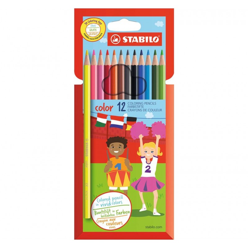 Matite colorate Stabilo Confezione da 12 Colori assortiti per bambini astuccio