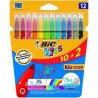 Bic Pennarelli BIC 10+2 KIDS Pennarello super lavabile pastelli col...