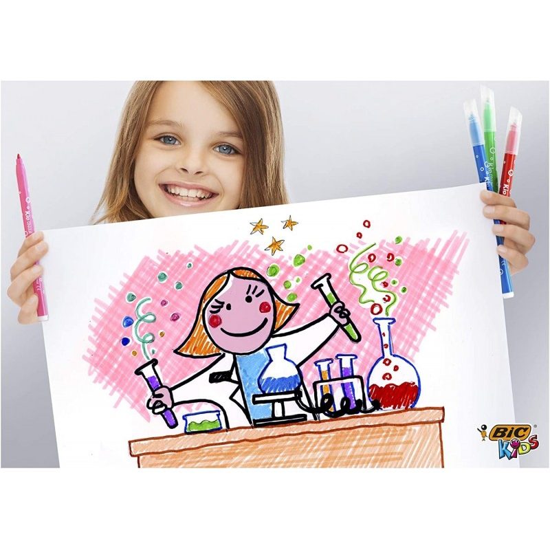 Bic Pennarelli BIC 10+2 KIDS Pennarello super lavabile pastelli col...