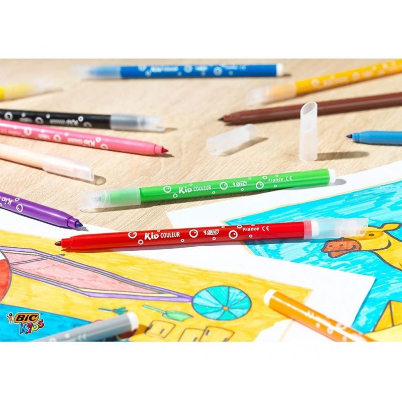 Bic Pennarelli BIC 10+2 KIDS Pennarello super lavabile pastelli col...