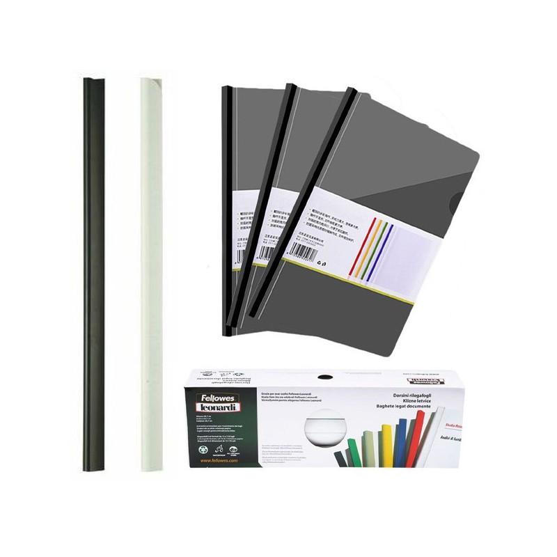 Fellowes Dorsini Rilegafogli, Diametro 3 Mm Confezione Da 50 Pezzi nero e bianco