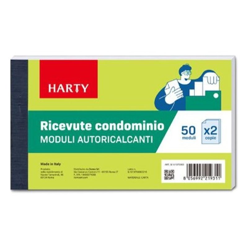 Harty 5 Blocchi Ricevute Condominio AutoricalcantI Duplice Copia 50...