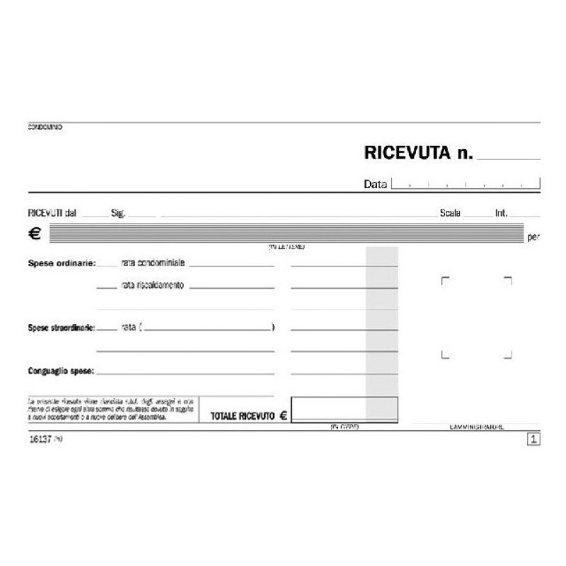 Harty 5 Blocchi Ricevute Condominio AutoricalcantI Duplice Copia 50...