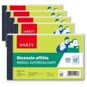 5x ricevute fatture affitto data ufficio duplice copia 50 moduli Autoricalcanti