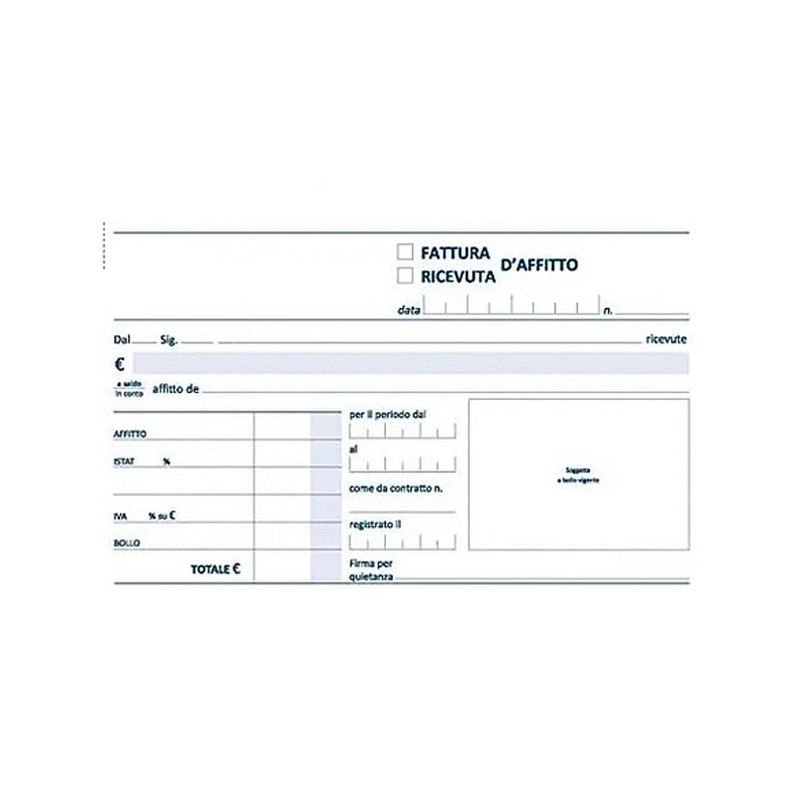 Harty 5x ricevute fatture affitto data ufficio duplice copia 50 mod...