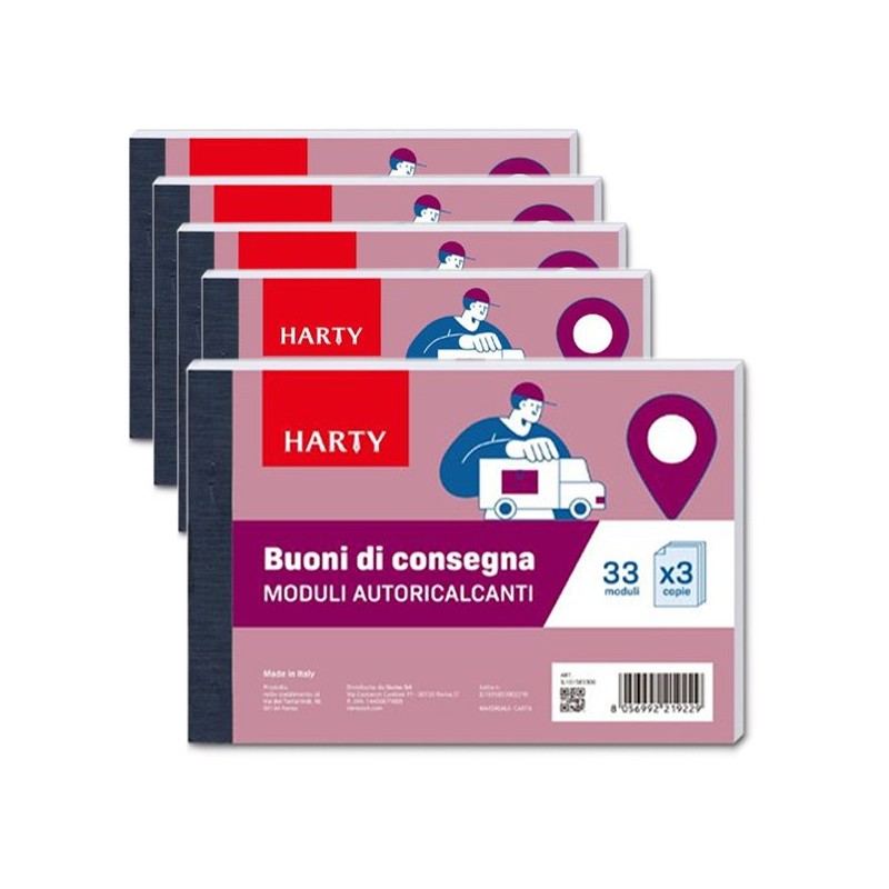5 Blocco Buoni di Consegna 33 Moduli Triplice copia Autoricalcanti Data Ufficio