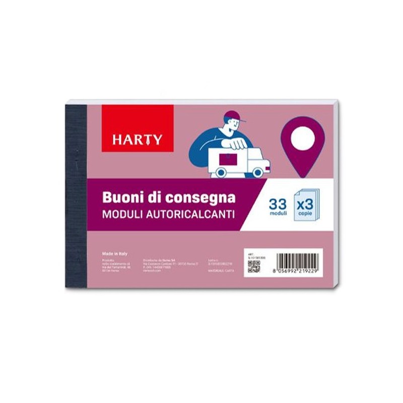 Harty 5 Blocco Buoni di Consegna 33 Moduli Triplice copia Autorical...