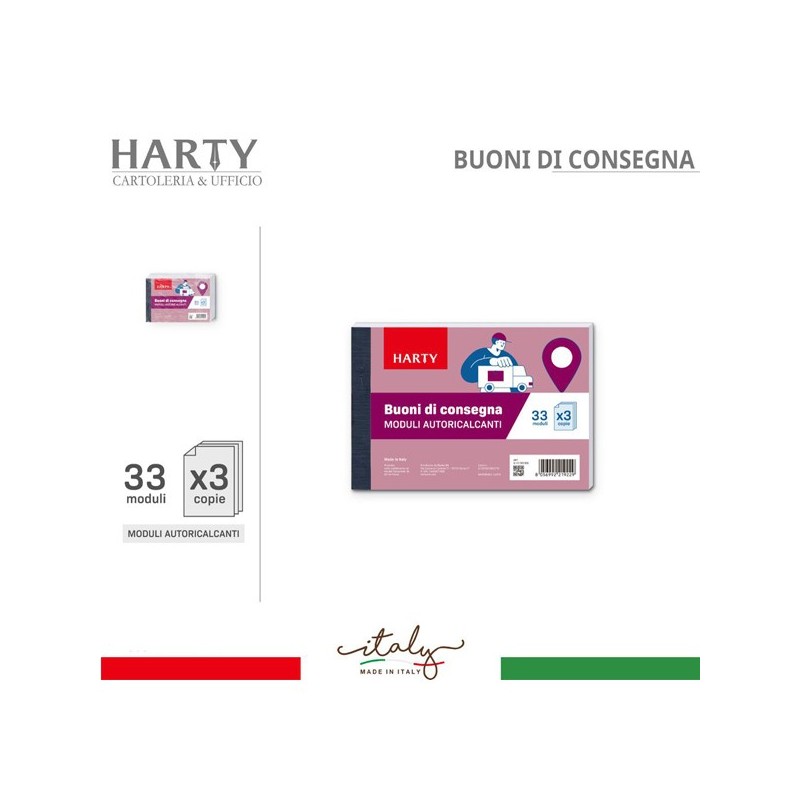 Harty 5 Blocco Buoni di Consegna 33 Moduli Triplice copia Autorical...