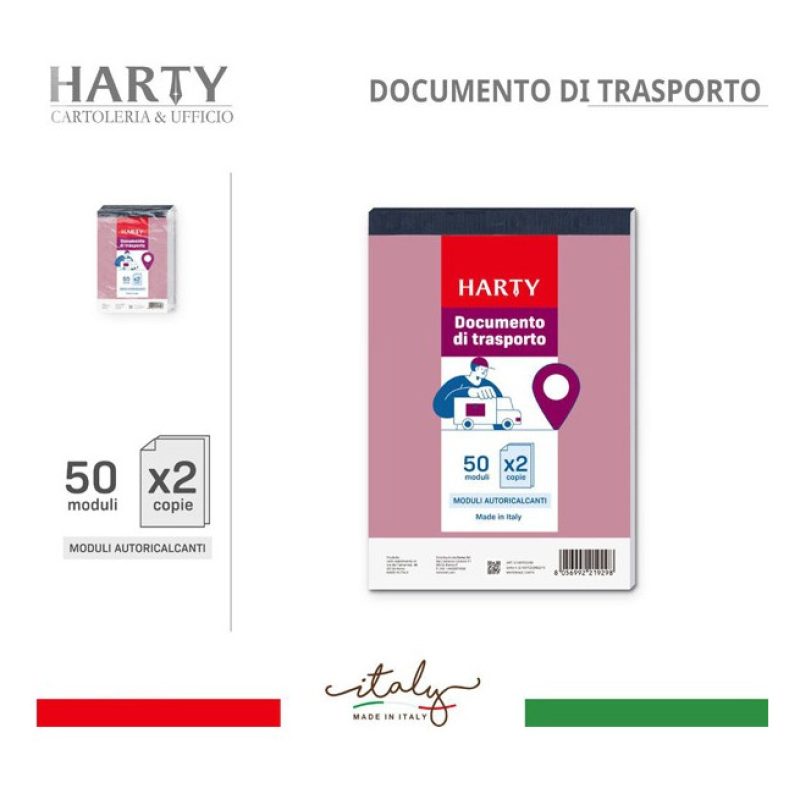 Harty 5 Blocchi DDT Documenti di Trasporti 50 Moduli Duplice copia ...