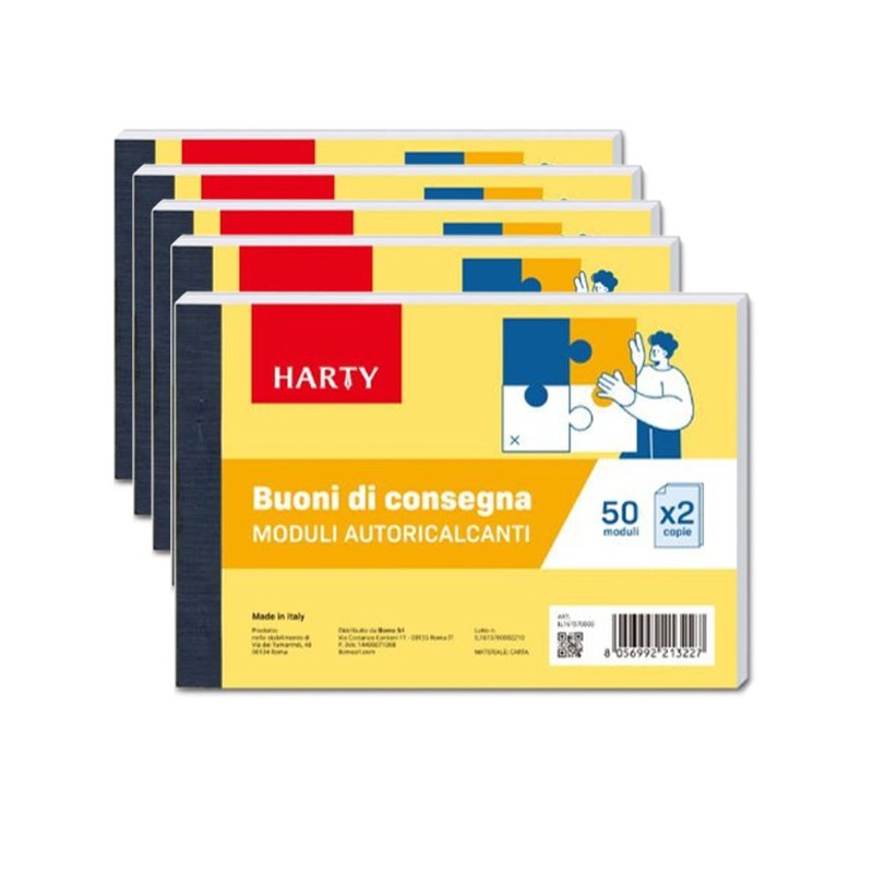 5 Blocco Buoni di Consegna 50 Moduli Duplice copia Autoricalcanti Data Ufficio