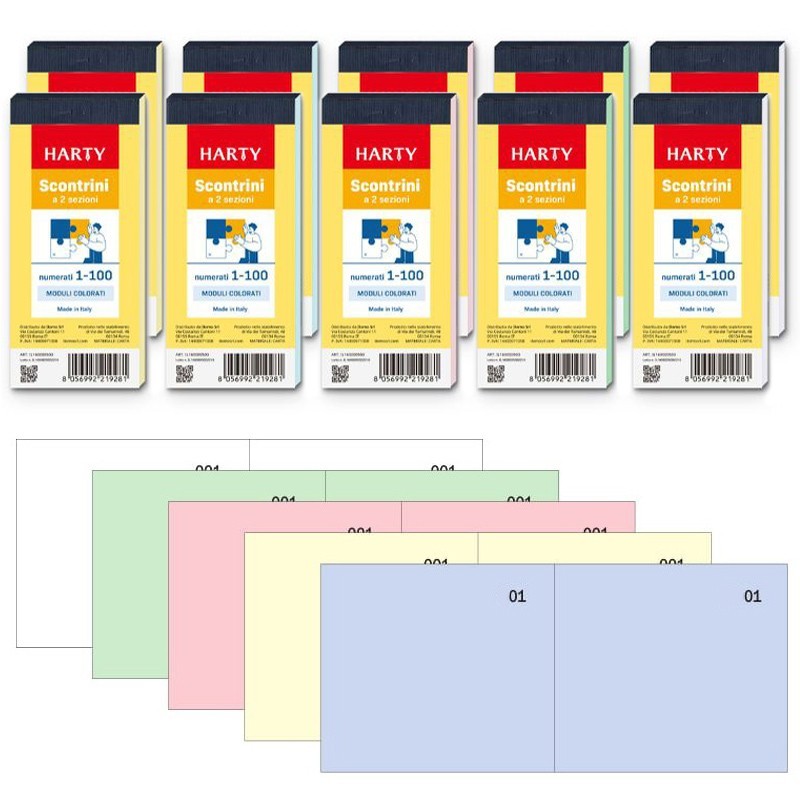 10 blocco numerato 1-100 blocchetti numerati multicolore lotteria estrazioni
