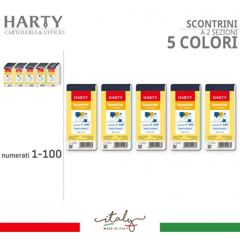 Harty 10 blocco numerato 1-100 blocchetti numerati multicolore lott...