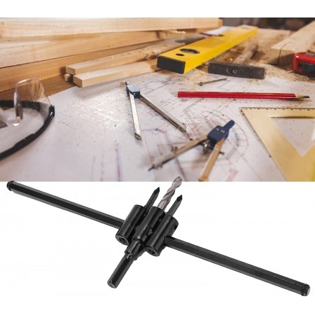 Tondo Legno Cerchio Fresa Buco Sega Trapano Bit Taglio Lama Regolabile 30-250mm