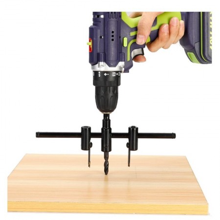 Tondo Legno Cerchio Fresa Buco Sega Trapano Bit Taglio Lama Regolabile 30-250mm