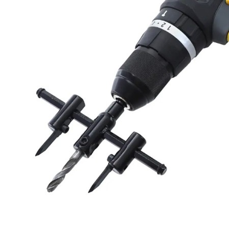 Tondo Legno Cerchio Fresa Buco Sega Trapano Bit Taglio Lama Regolabile 30-120mm
