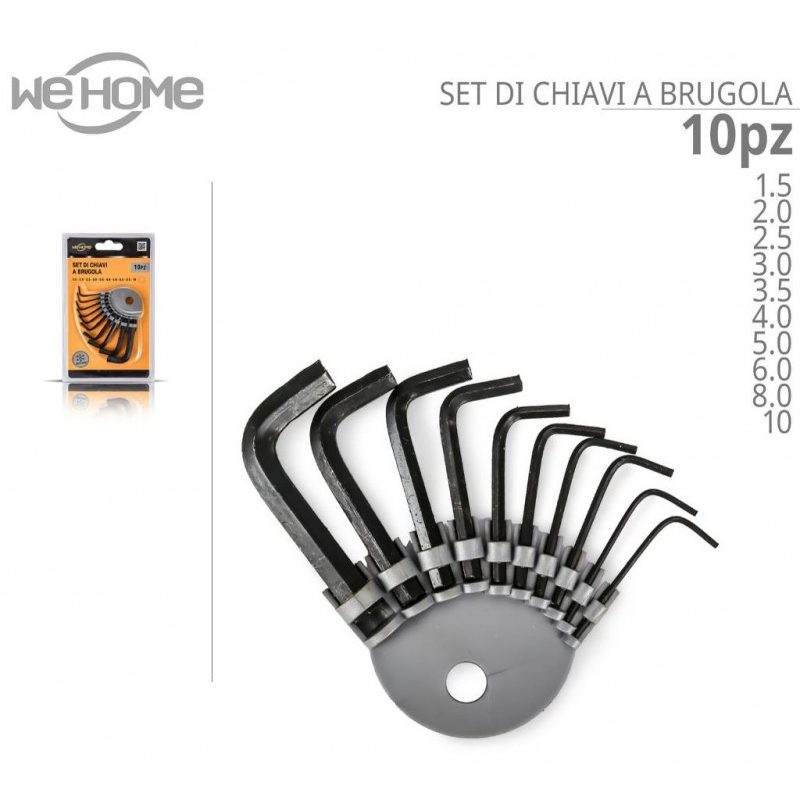 WeHome Set chiavi esagonali chiavini 10 pezzi chiave esagonale a br...