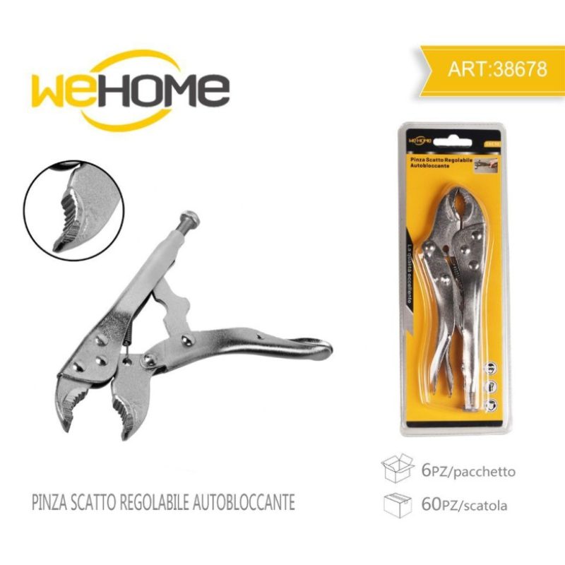 WeHome Pinza autobloccante grip 7" apertura regolabile con leva di ...