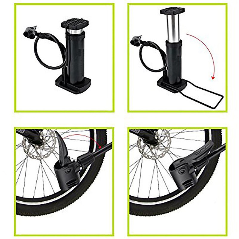 WeHome Mini Pompa a pedale per gonfiaggio bicicletta pallone pneuma...
