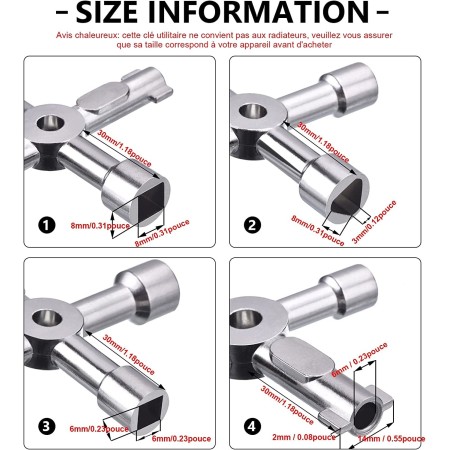 Chiave chiavi universale a croce  per cassette contatore sportello gas enel 2pz