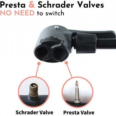 Mini Pompa a pedale con manometro gonfiaggio bicicletta pallone Anello da nuoto